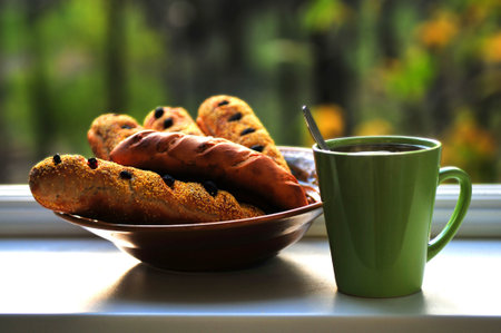 Tea bread with raisins and sesame