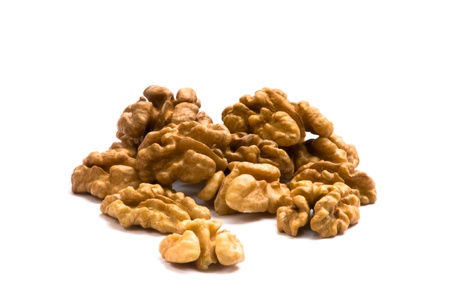 Macro of walnuts on an isolated backgroundの写真素材