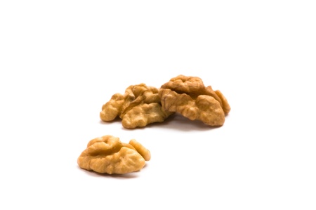 Macro of walnuts on an isolated backgroundの写真素材