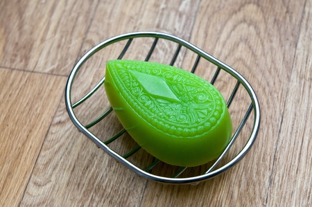 Handmade natural green soapの写真素材