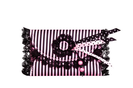 The pink closed cosmetics bagの写真素材