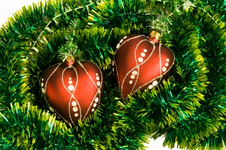 Christmas-tree decorations  The heartsの写真素材