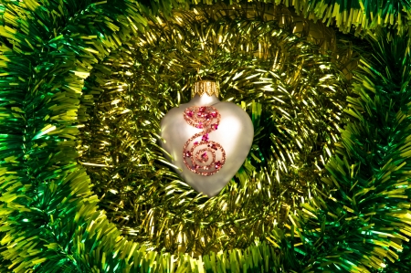 Christmas-tree decorations  The heartsの写真素材
