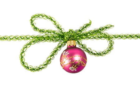 Christmas-tree decorations  The balls  Isolated all areas even between parts of garlandの写真素材