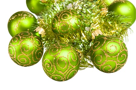 Christmas-tree decorations  Isolated on whiteの写真素材