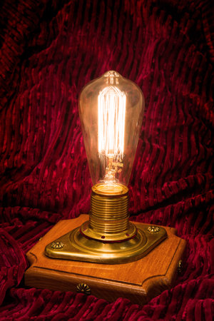 Retro lamp of the ribbed fabricの写真素材