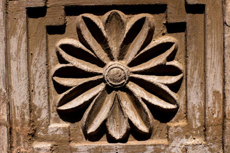 Unique motif on the Old fence of a mosqueのeditorial素材