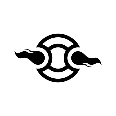 Logo of two women who support each other for clothing companies, sports fitness and women's organizationsのイラスト素材
