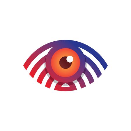 The concept of an abstract geometric eye logo. Minimalist with strong and attractive colors.のイラスト素材