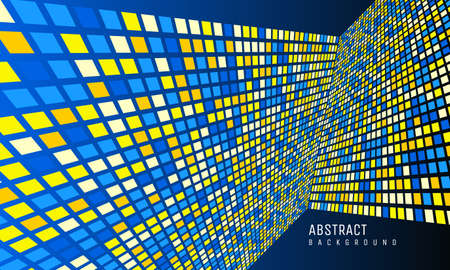 abstract 3d blue yellow square tiles background. Modern, minimalist, suitable for wallpapers, banners, backgrounds, cards, book illustrations, landing pages, etc.のイラスト素材