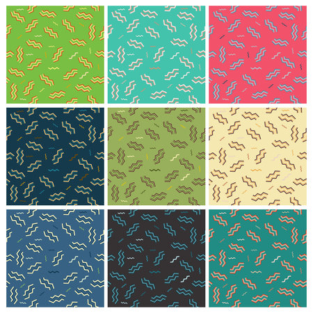 Double zig zag lines seamless pattern with modern colour combinations. Modern geometric, minimalist, suitable for wallpapers, fabric pattern, banners, backgrounds, cards, book illustrations etc.のイラスト素材