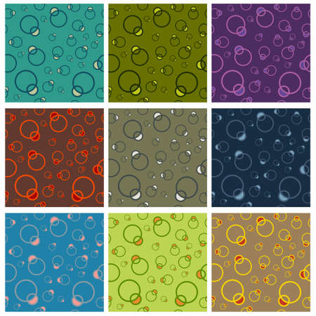 Abstract geometrical bubble seamless pattern with modern colour combinations. Modern geometric, minimalist, suitable for wallpapers, fabric pattern, banners, backgrounds, cards, book illustrations etc.のイラスト素材