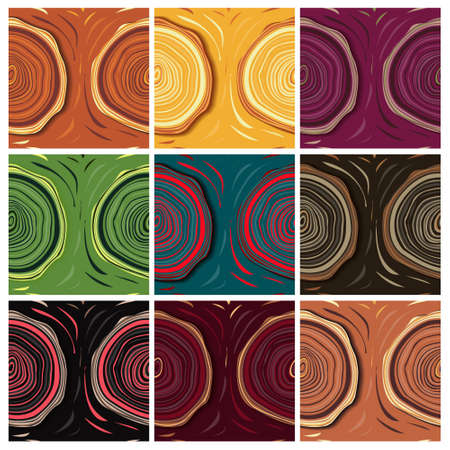 Abstract tree cross section seamless pattern with modern colour combinations. Modern geometric, minimalist, suitable for wallpapers, fabric pattern, banners, backgrounds, cards, book illustrations etc.のイラスト素材