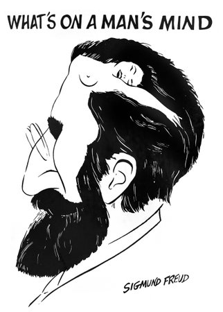 Vienna, Austria, circa 1974: poster of an anonymous caricature of Sigmund Freud "Whatのeditorial素材