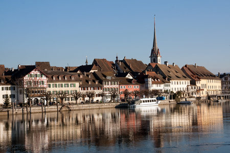 Swiss town Stein am Rheinの写真素材