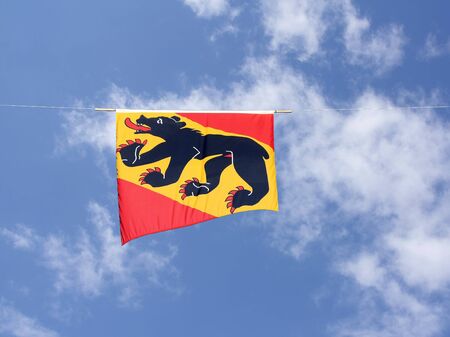 Swiss Cantons Flag Series - Canton Bern (the symbol of bear is associated with the pronounciation of Bern)の写真素材