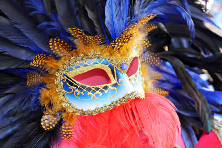 Close up of a carnival mask from Venice, Italyの写真素材