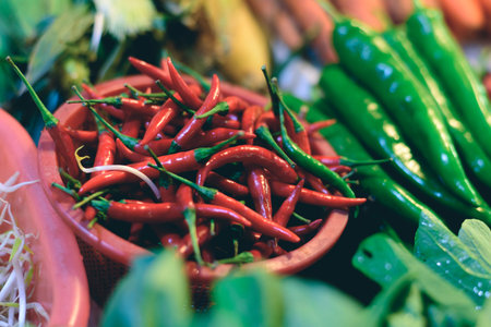fresh vegetables in marketの写真素材