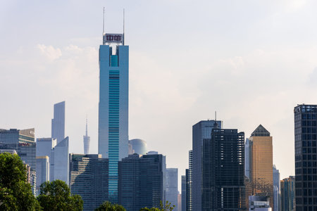 View of high rise buildings in a city