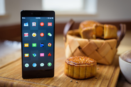 Mid autumn moon cakes and nutsのeditorial素材