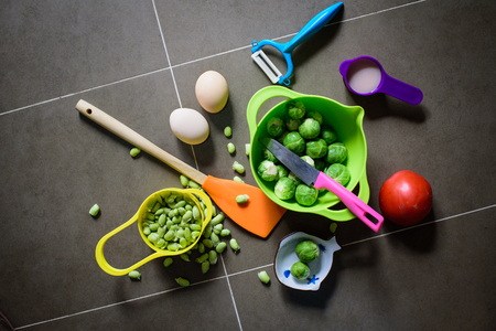 vegetable and kitchen toolsの写真素材