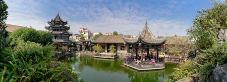 pavilion at lake sceneryのeditorial素材
