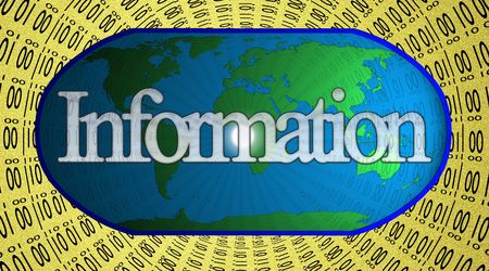 living in the world of informationの写真素材
