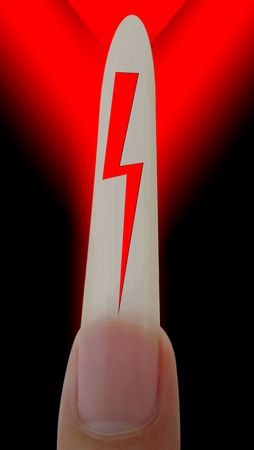 Dangerous ! Be careful of electric shock !の写真素材