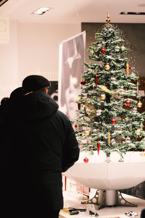 Christmas market in Marienplatz Munichの写真素材