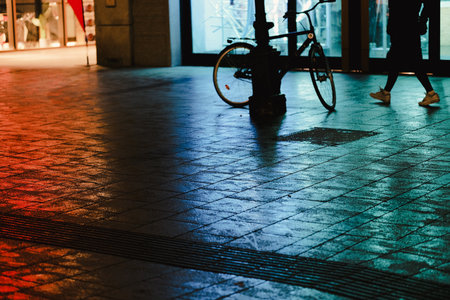 Rainbow color on the streetの写真素材