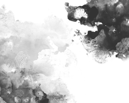 black graphic watercolor grunge background. Decoration, abstract, template wallpaper design. Idea of splash, calligraphy, vibrant color, pattern painting texture wallpaperの写真素材