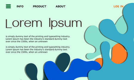 web background with blue and green background.  ui uxのイラスト素材