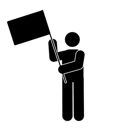Man with flag icon. Simple illustration of man with flag vector icon for webのイラスト素材