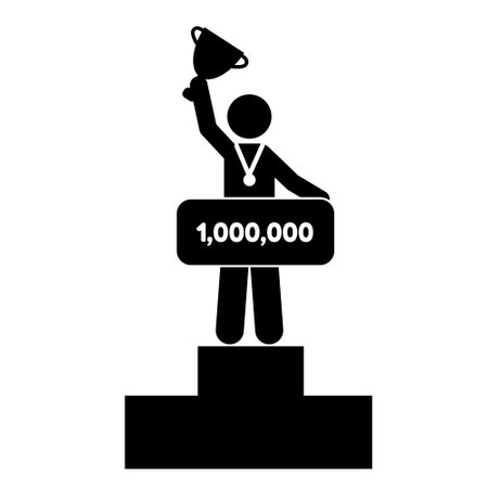 Winner Icon. Flat black symbol. Pictogram is isolated on a white background. Designed for web and software interfaces.のイラスト素材