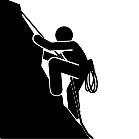 climber on the rock, extreme sport, vector illustration designのイラスト素材