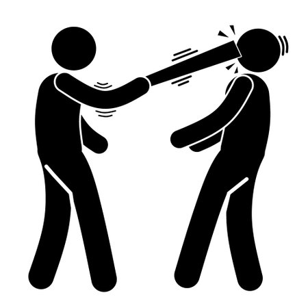 icon people are fighting. robbery. beating. brawl.のイラスト素材