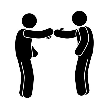 silhouette of businessmen shaking hands over white background, vector illustrationのイラスト素材