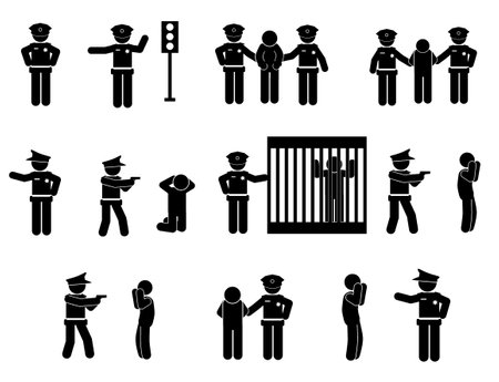police icons set. Simple illustration of 25 police vector icons for webのイラスト素材