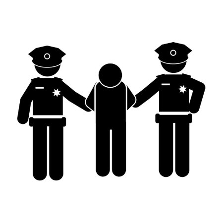 police men avatars silhouette style icon design, Workers occupation and job theme Vector illustrationのイラスト素材