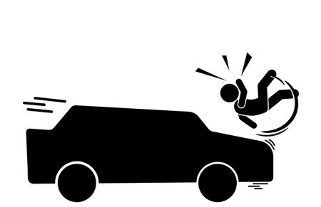 car crash accident on white background. Vector illustration.のイラスト素材