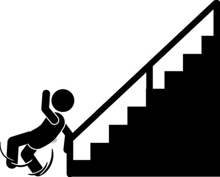 vector illustration of person slipping and fallingのイラスト素材