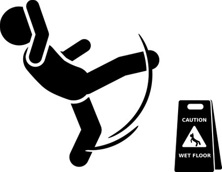 vector illustration of person slipping and fallingのイラスト素材