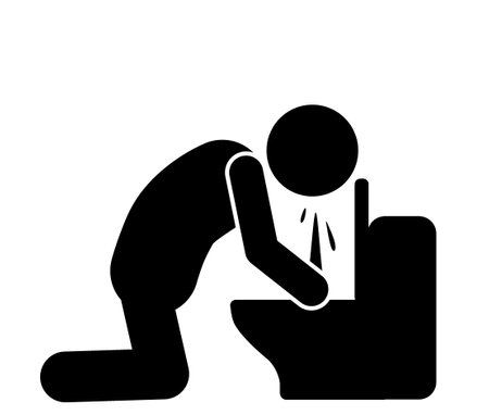 illustration of someone vomiting and drunkのイラスト素材