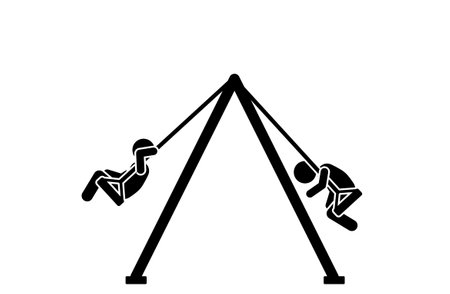 Playground swing icon. Flat illustration of playground swing vector icon for webのイラスト素材