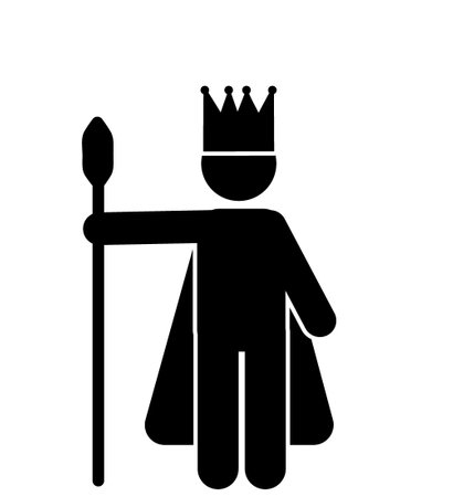 King with spear flat icon isolated on white background. Vector illustration.のイラスト素材