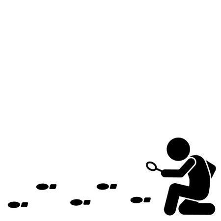 vector illustration of detective checking, investigatingのイラスト素材