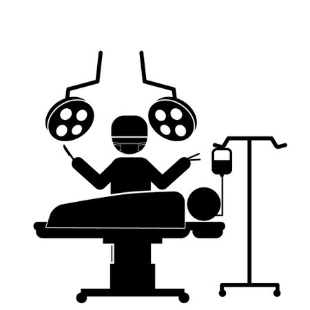 Surgeon Operates Patient with Precision in Medical Procedureのイラスト素材