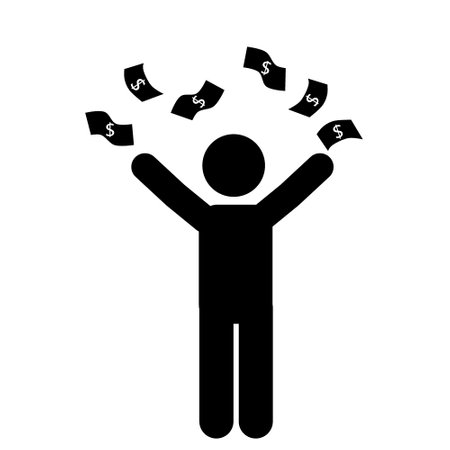 stick figure vector illustration, rich, moneyのイラスト素材