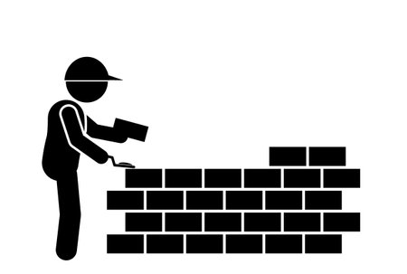 vector illustration of construction worker, builderのイラスト素材
