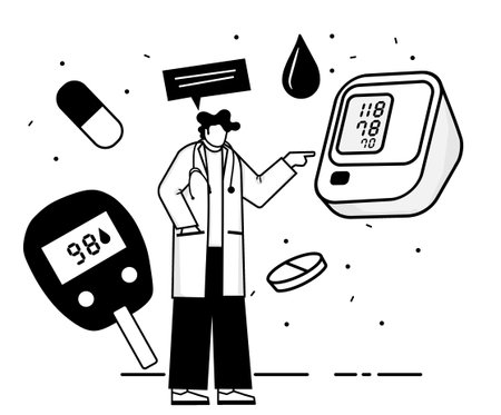 Vector doctor character with medical equipmentのイラスト素材